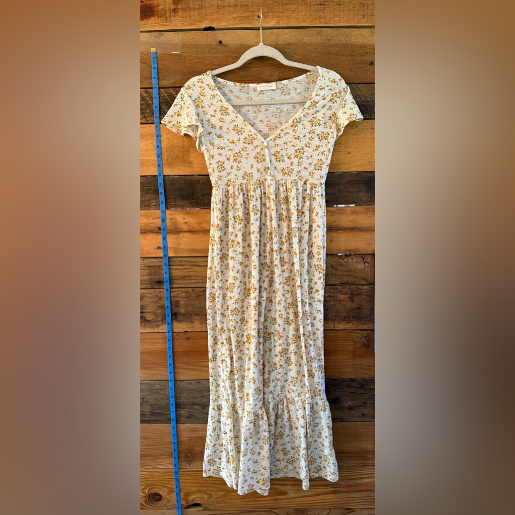Vintage-Style Floral Maxi Dress See You Monday La - Estimated M/L